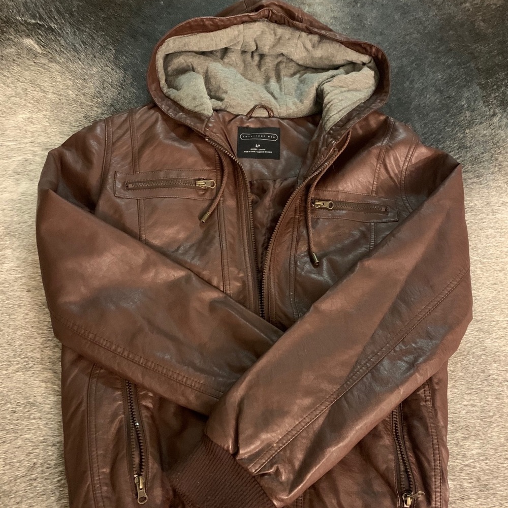 Dark brown hooded coat